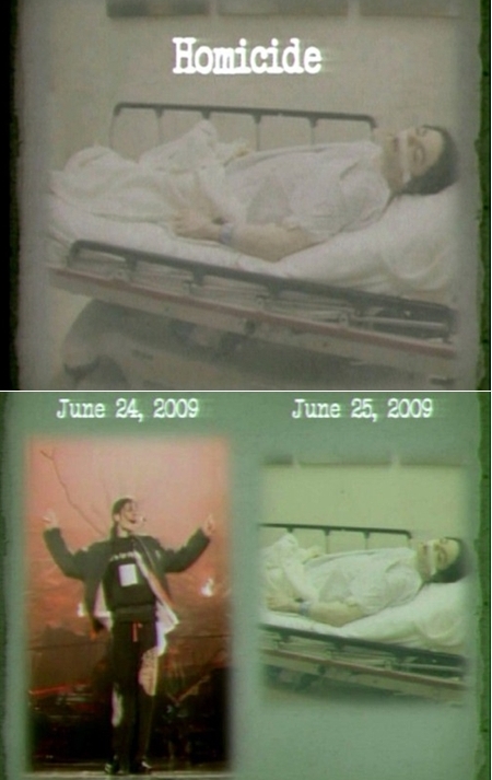 Hình ảnh Michael Jackson lúc mới qua đời, ngày 25/6/2009, được công bố trong phiên tòa 27/9, được so sánh với hình ảnh ông trước đó một ngày, ngày 24/6/2009