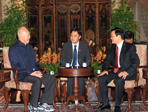 Chủ tịch nước Trương Tấn Sang tiếp Cựu Thủ tướng Lý Quang Diệu