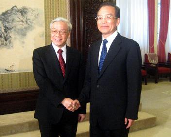 Tổng Bí thư Nguyễn Phú Trọng và Thủ tướng Ôn Gia Bảo