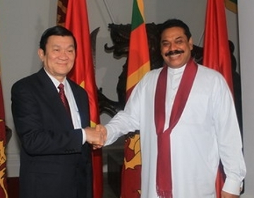 Chủ tịch nước Trương Tấn Sang và Tổng thống Sri Lanka Mahinda Rajapaksa