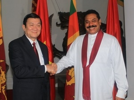Chủ tịch nước Trương Tấn Sang và Tổng thống Sri Lanka Mahinda Rajapaksa