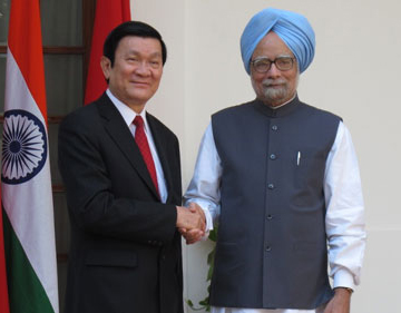 Chủ tịch nước Trương Tấn Sang và Thủ tướng Ấn Độ Manmohan Singh