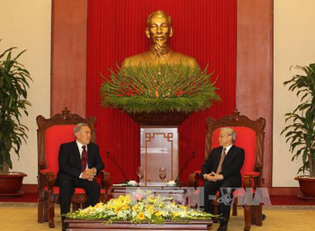 Tổng Bí thư Nguyễn Phú Trọng và Tổng thống Cộng hòa Kazakhstan Nursultan Nazarbayev